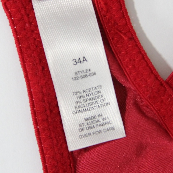 Vintage Victoria's Secret Bra 34A red Velvet 90s fashion VS - Picture 7 of 8